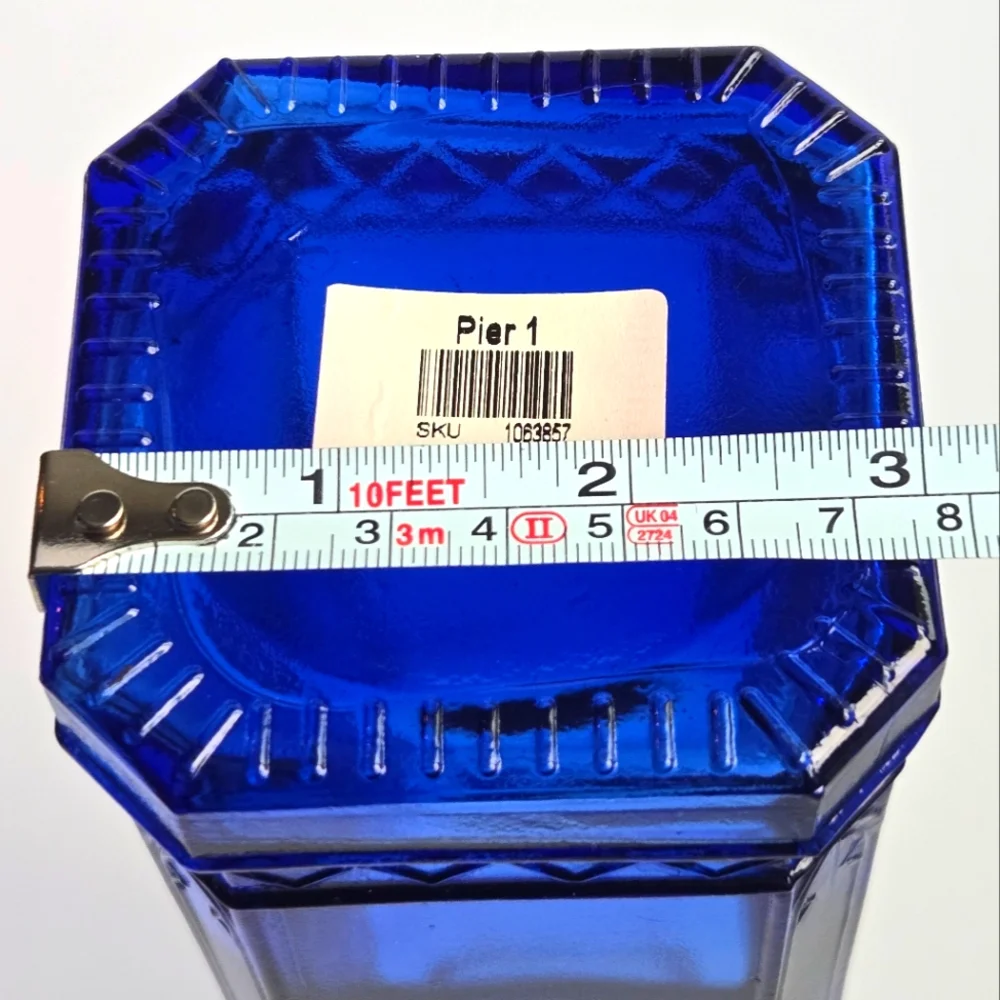 VTG Pier 1 Cobalt Blue Glass Bottle Decanter 12
